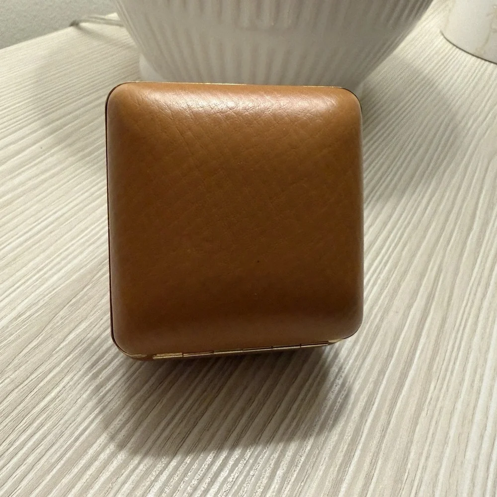 Phinney Walker Day & Date Alarm Windup Clock Tan Case Japan Vintage‎ 1950s works